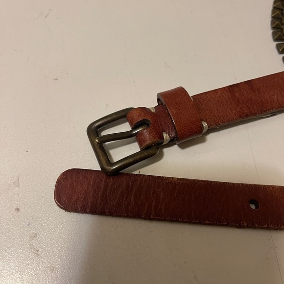 Fossil Womens Hip Belt L Brown Leather Metal Linked Studded
Chain Boho Skinny - Picture 6 of 13